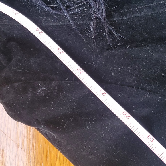 Vintage Sharagano Black Velvet faux fur trim long coat - Picture 10 of 12